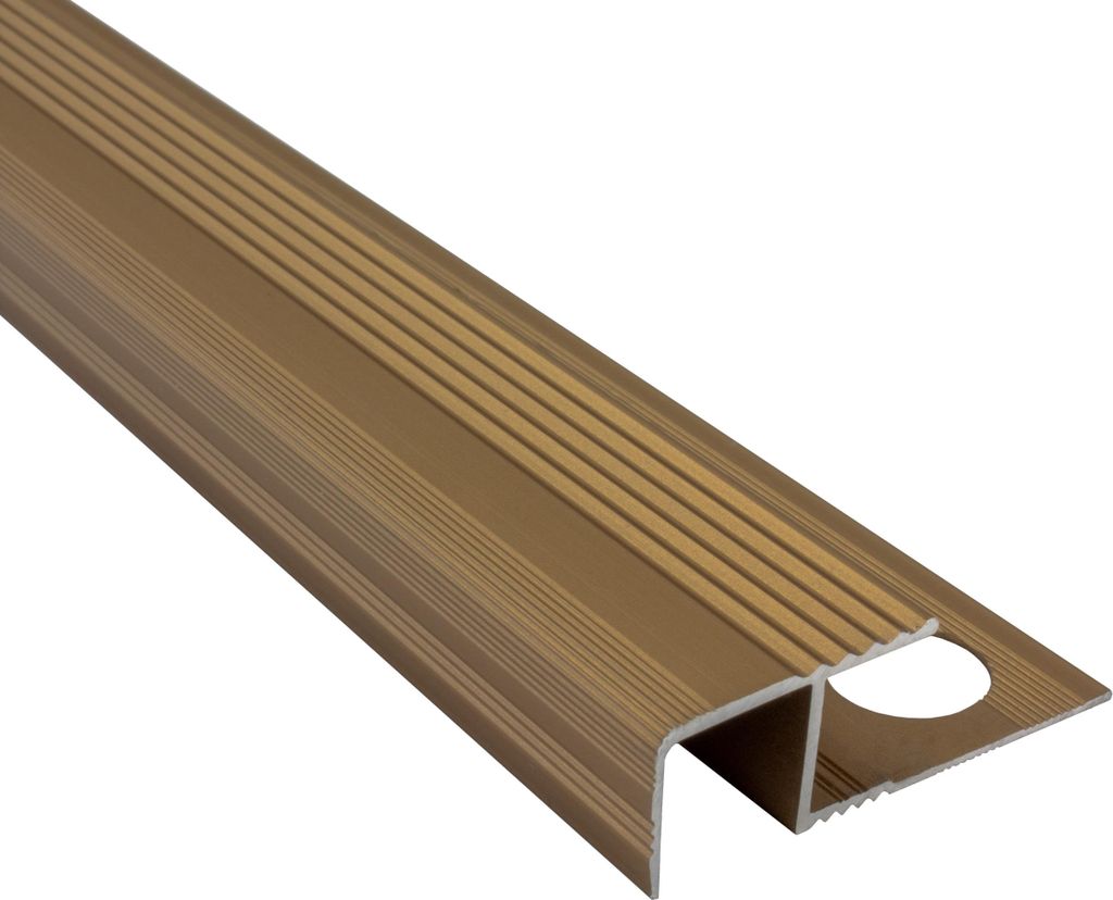 Alu Stufenprofil Fliesenschiene Profil Treppe Schiene matt L270 H10mm gold