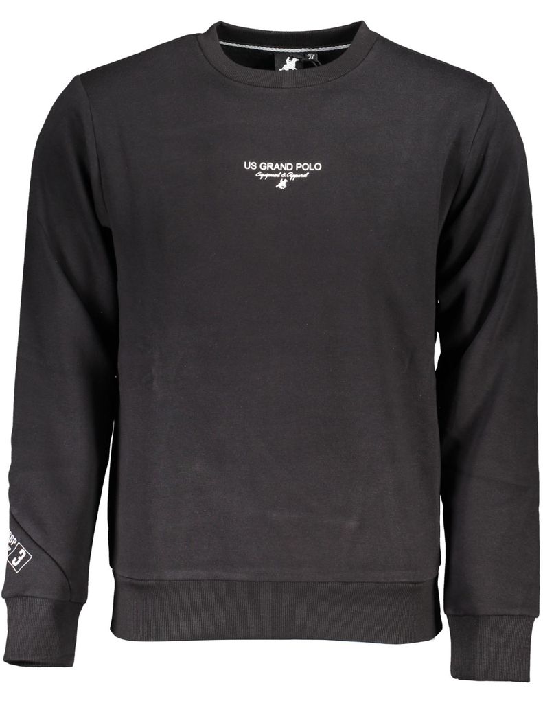 Elegantes Herren Sweatshirt Schwarz - Gefütterter Langarm Rundhals