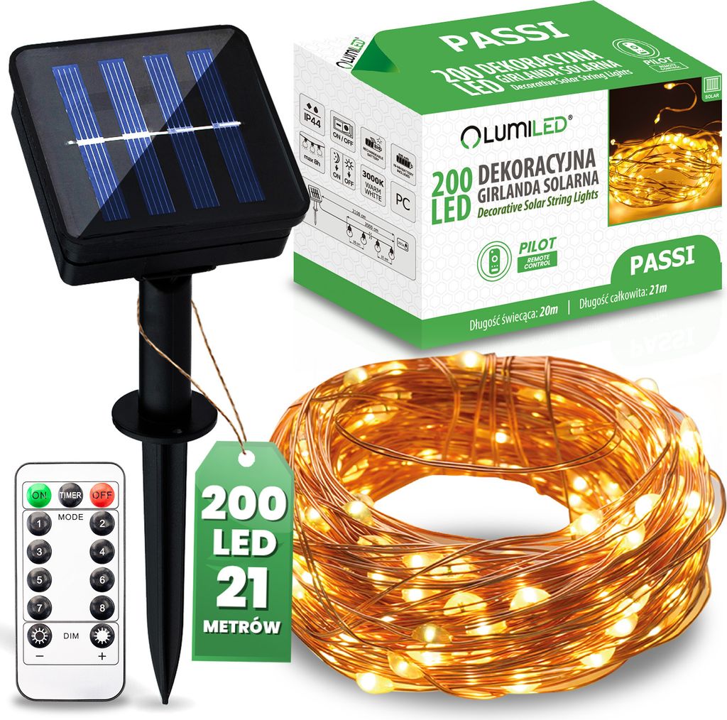 LUMILED Solární pohádková světla drát 20M LED mini světlo Obrázek produktu 