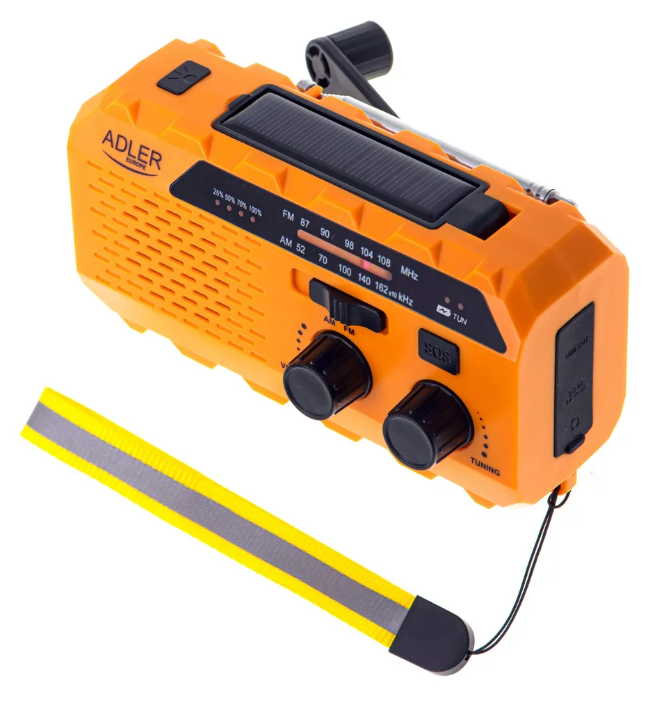 Adler AD 1197 Radio Portable avec Lampe Torche et Fonction Alarme Noire