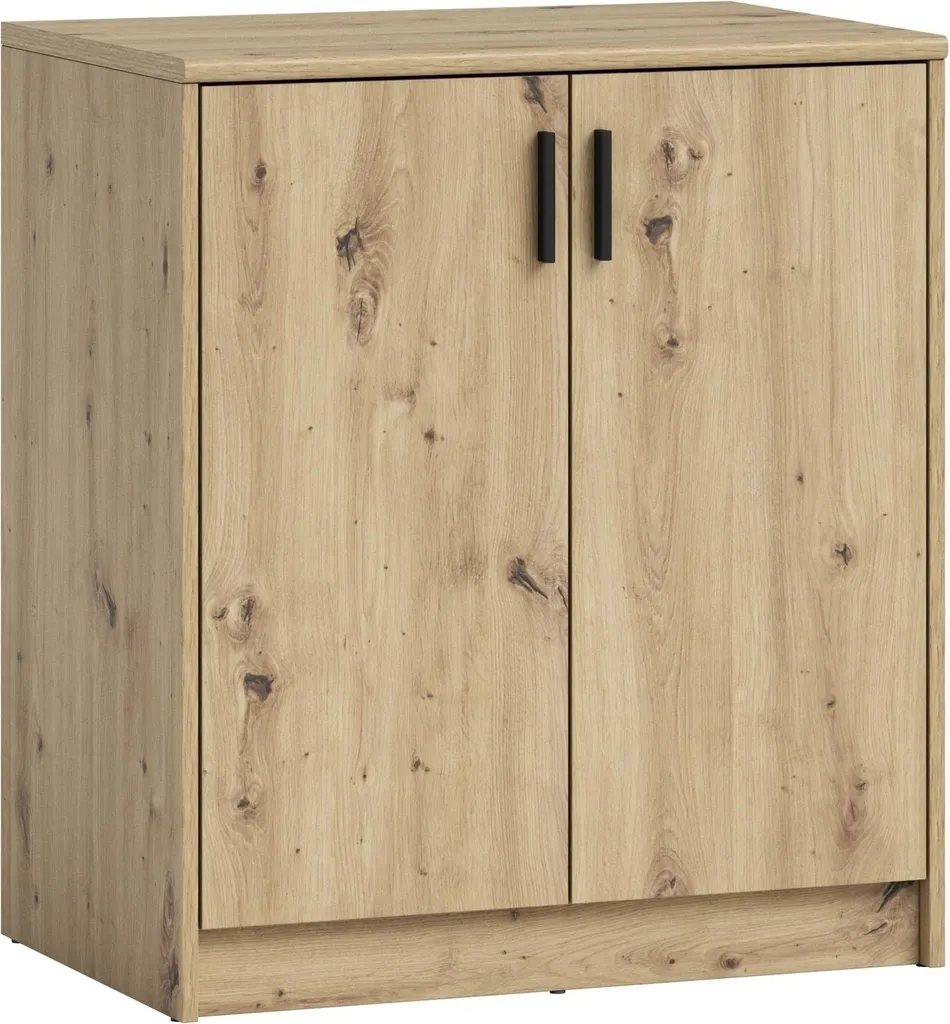 Commode Nelly en décor chêne artisan - Buffet compact 74x86x50 cm