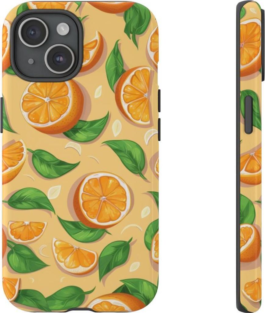 Fröhliches Orangenmuster – Hülle Kompatibel mit iPhone 15