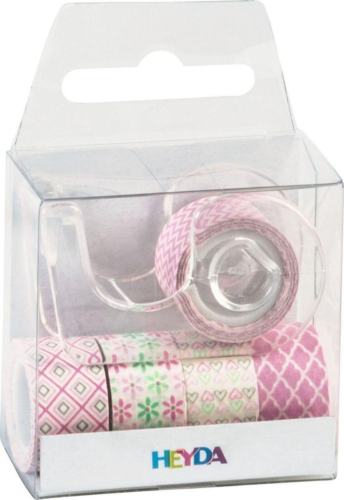 HEYDA Deko Tapes Mini Pastell jede Rolle 3 m x 12 mm Papier-Tapes rosa