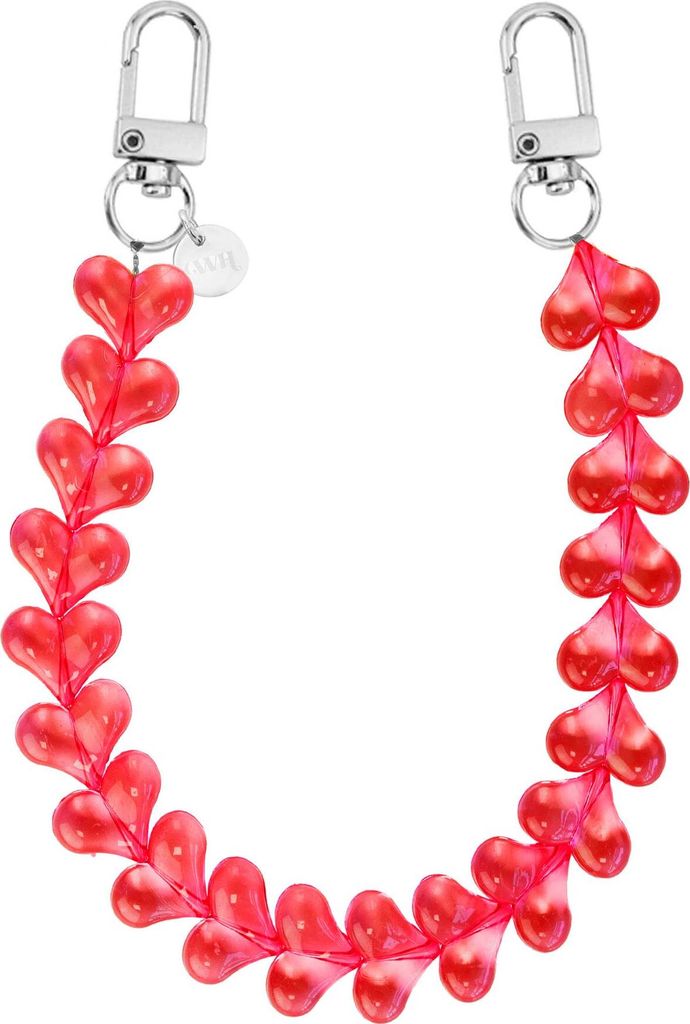 xoxo Wildhearts Telefonkord - Funky Hearts Charm Cord (Transparent Red)