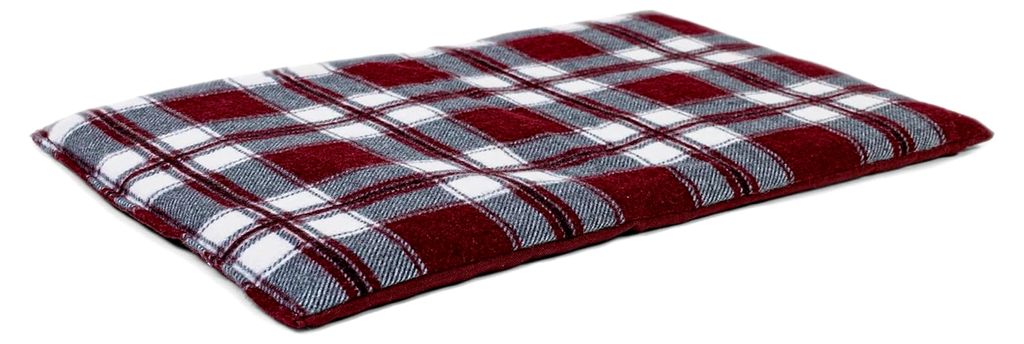 Bio-Dinkelkissen 30 x 20 cm, Flanell karo-rot - Wärmekissen & Kältekissen - Bio-Dinkel Körnerkissen für Mikrowelle und Backofen - 30x20cm