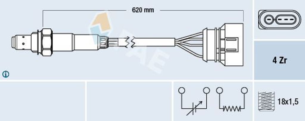 FAE Lambdasonde für VW GOLF III (1H1) vor-Kat Regelsonde 77131