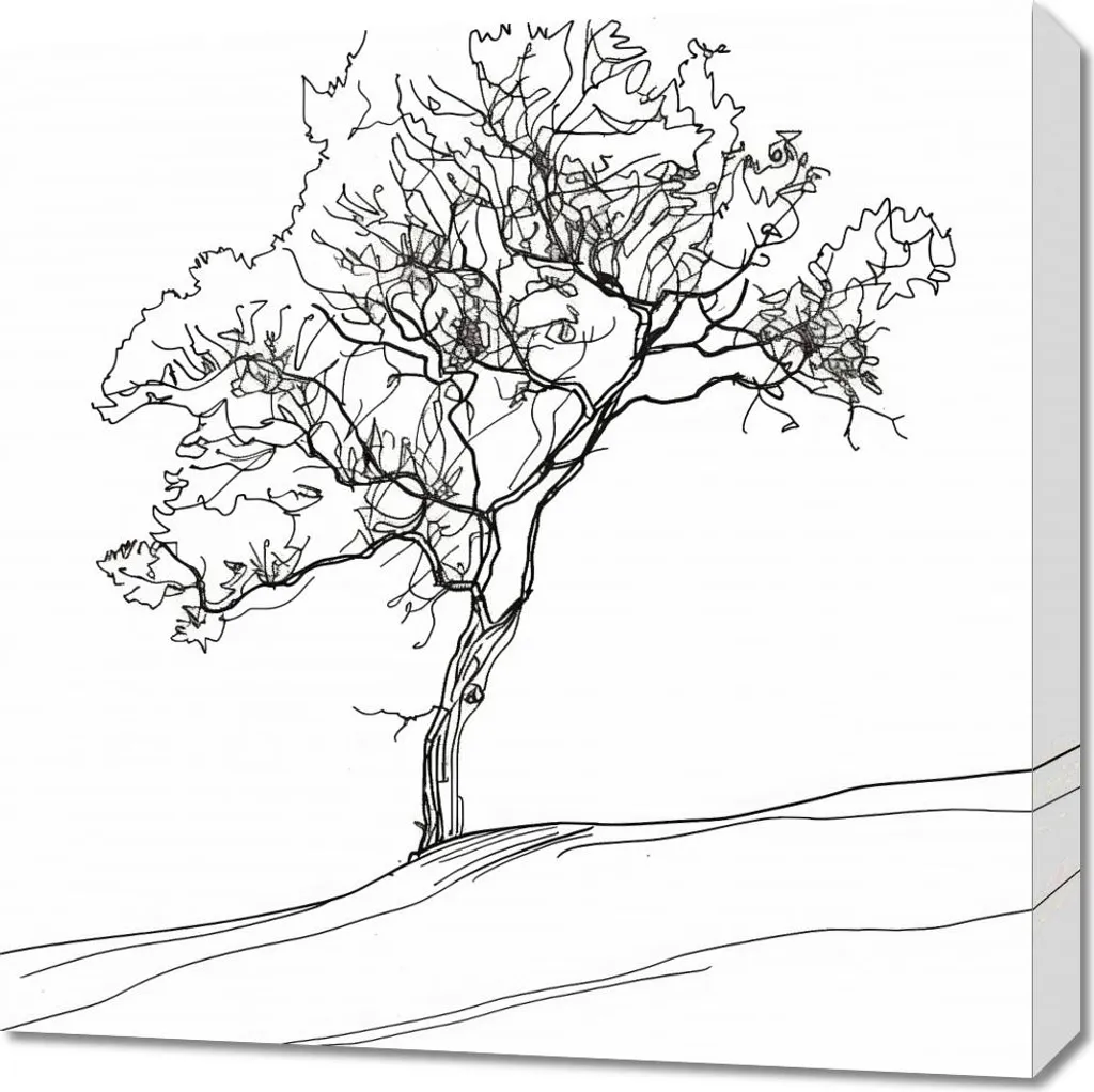 Quadro 60x60 cm Albero in Profilo - Arredo Parete Legno Lasercut