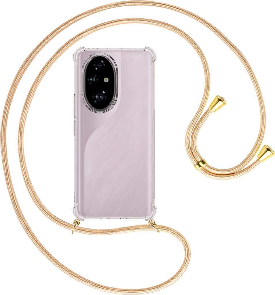 Handykette Backcover-Schutzhülle mit Band (Metall goldfarben) für Realme C67 5G - Goldkordel