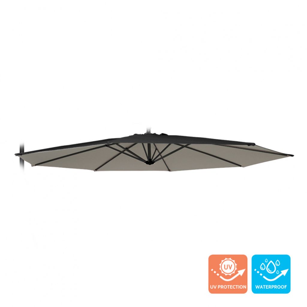 Ersatzschirm für Gartenschirm Sonnenschirm 3x3 Fan Noir
