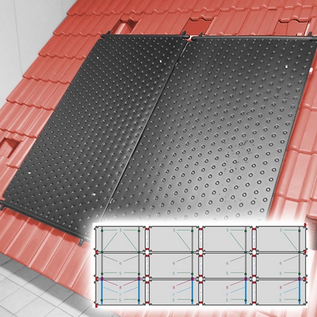 SET Solar Schwimmbadabsorber HelioPool L I 4 x 3 Stk waagerecht I 26,64 qm I bis 89 cbm Wasservolumen