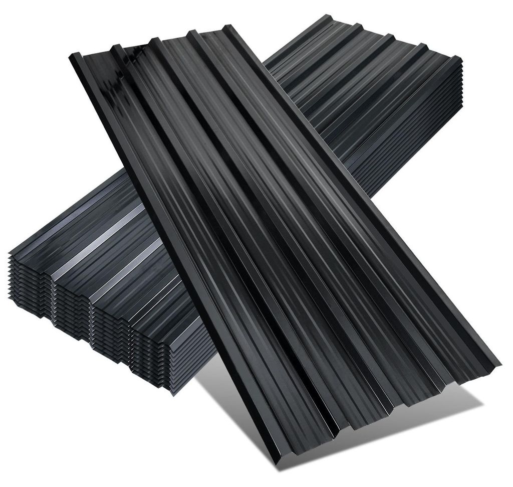 Peviasot 36x Wellblech Dachplatten 129x46 cm Anthrazit Verzinkt Dachblech Gartenhaus