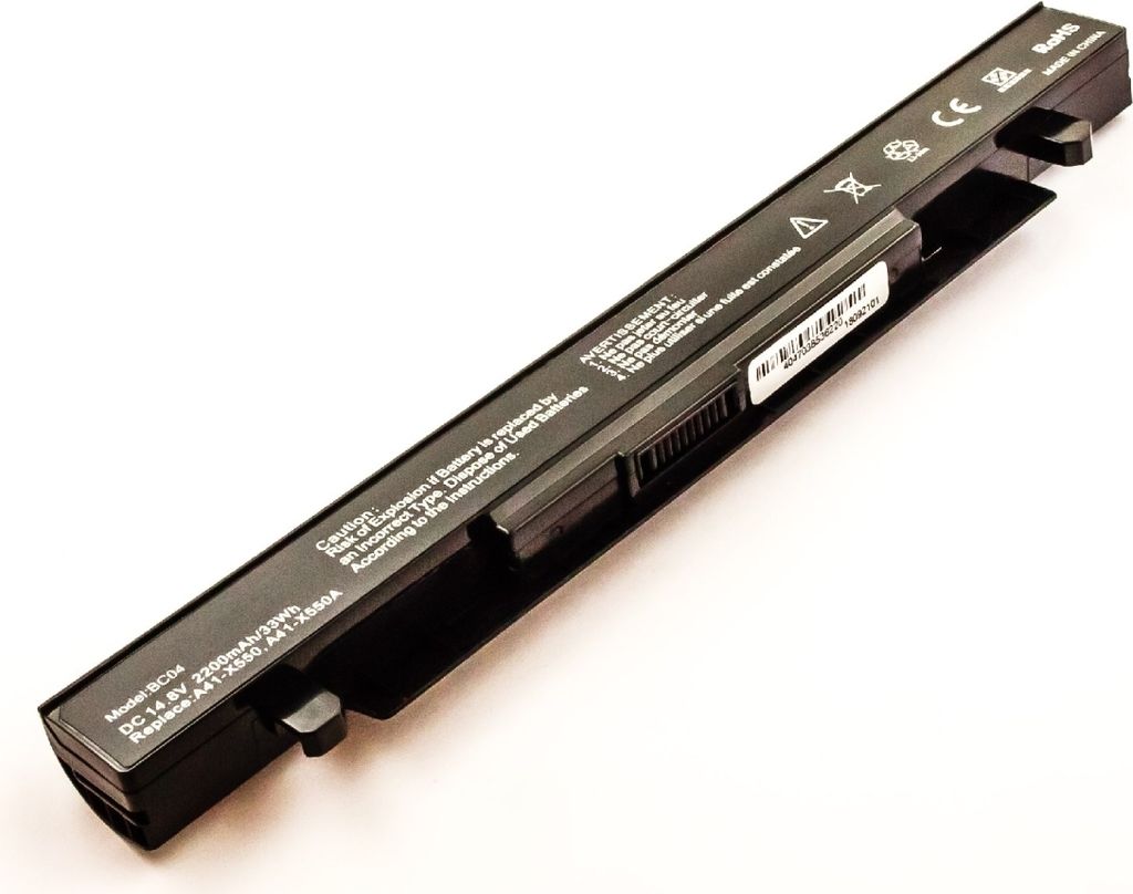 Akku für Asus R510LNV-XO559H Li-Ion 14,4 Volt 2200 mAh schwarz.