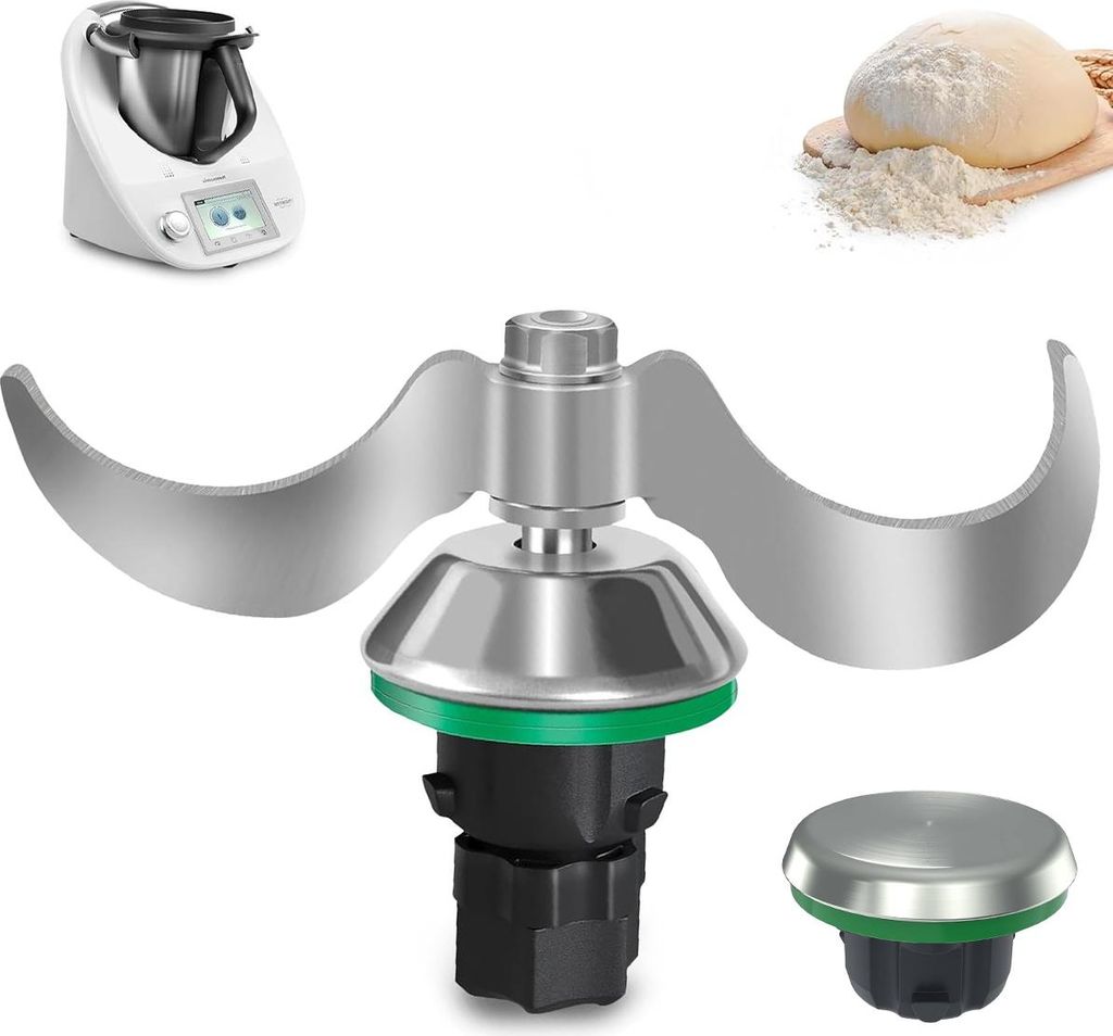 Teigmesser+Vorwerk Messerersatz für Thermomix TM6, TM5, Edelstahl Teigmischmesser, Kein Teig-Rückstand und Schmutzkontamination (Satz)