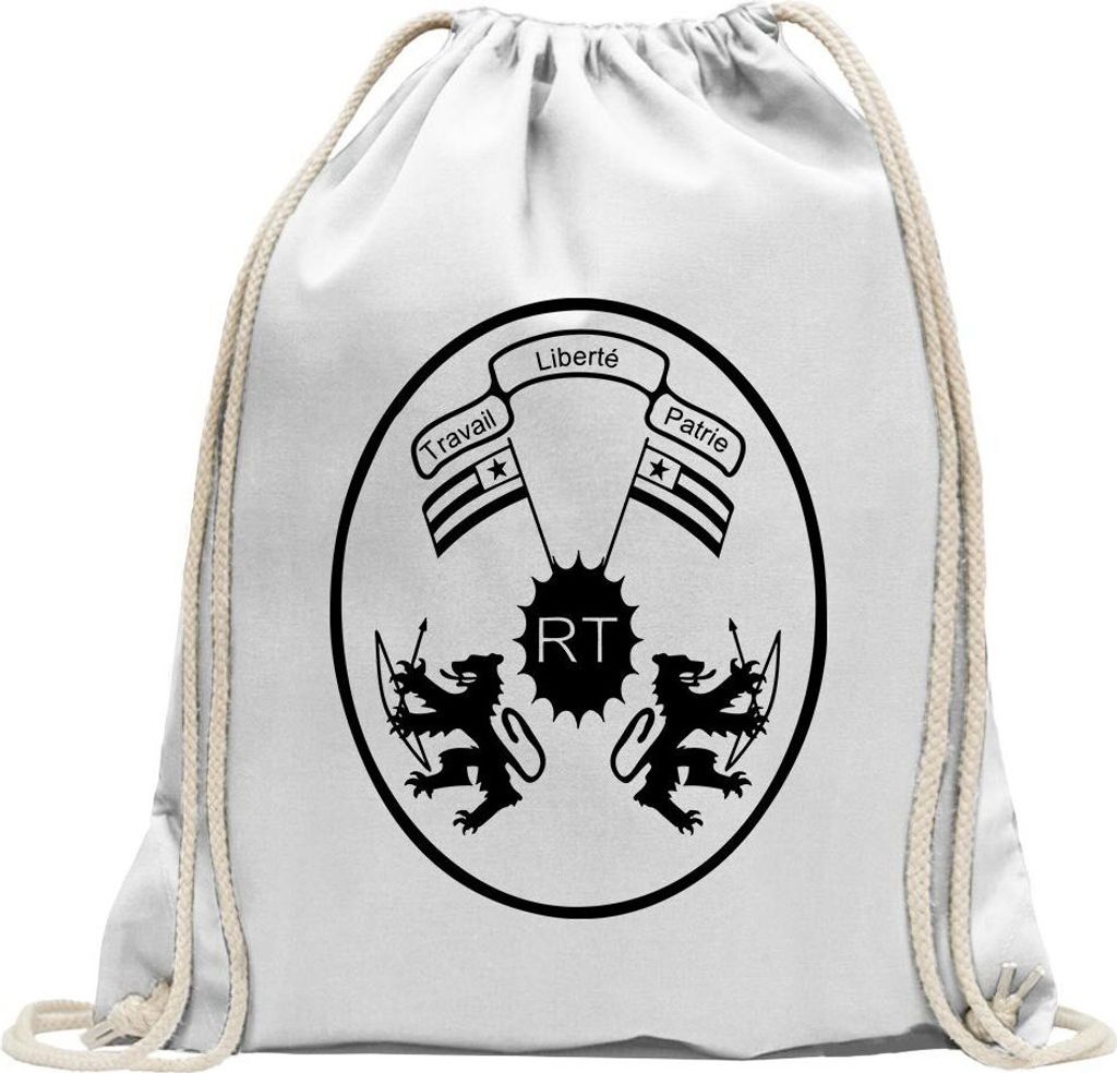 Kiwistar - Turnbeutel - weiss - Togo Wappen - Fun Rucksack Sport Beutel Gymsack Baumwolle mit Ziehgurt