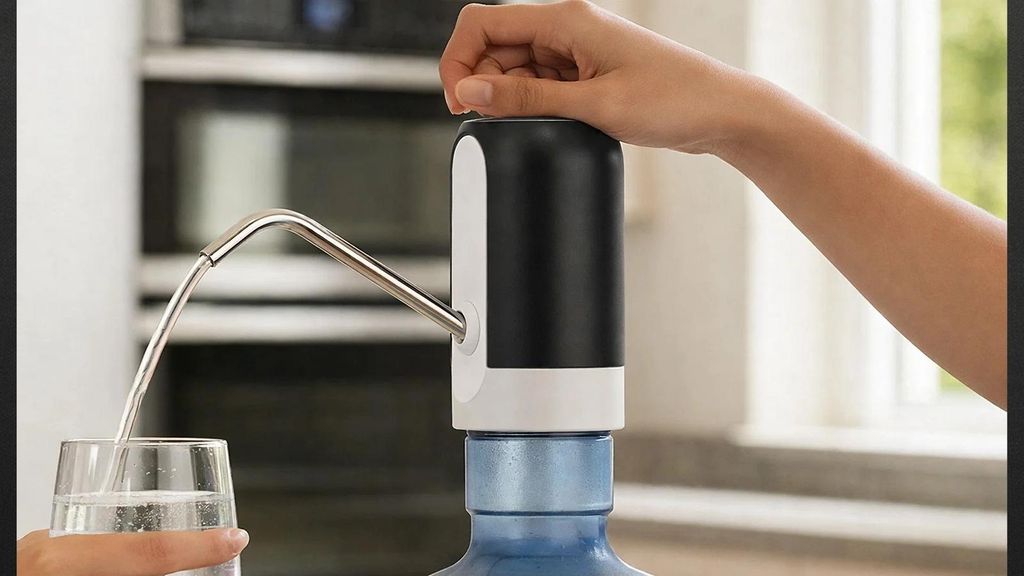 Wasserpumpe für Flaschenwasser, elektrischer Wasserspender, universelle Trinkwasserpumpe mit USB-Ladefunktion, silber Wasserpumpe für Flaschenwasser, elektrischer Wasserspender, universelle Trinkwasserpumpe mit USB-Ladefunktion, silber