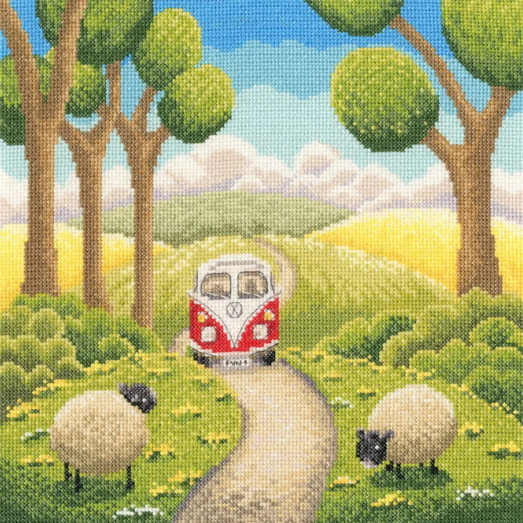 Bothy Threads Kit Point de Croix Road Trip XLP2 Broderie 26x26cm