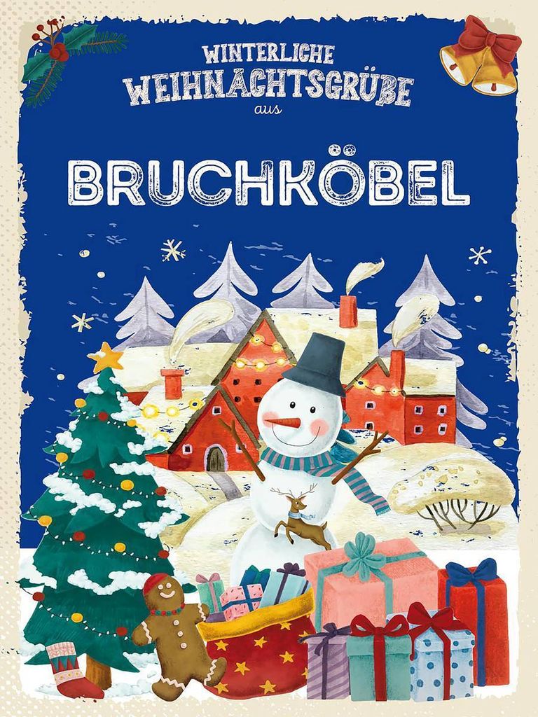 vianmo Holzschild 40x30 cm Weihnachtsgrüße BRUCHKÖBEL