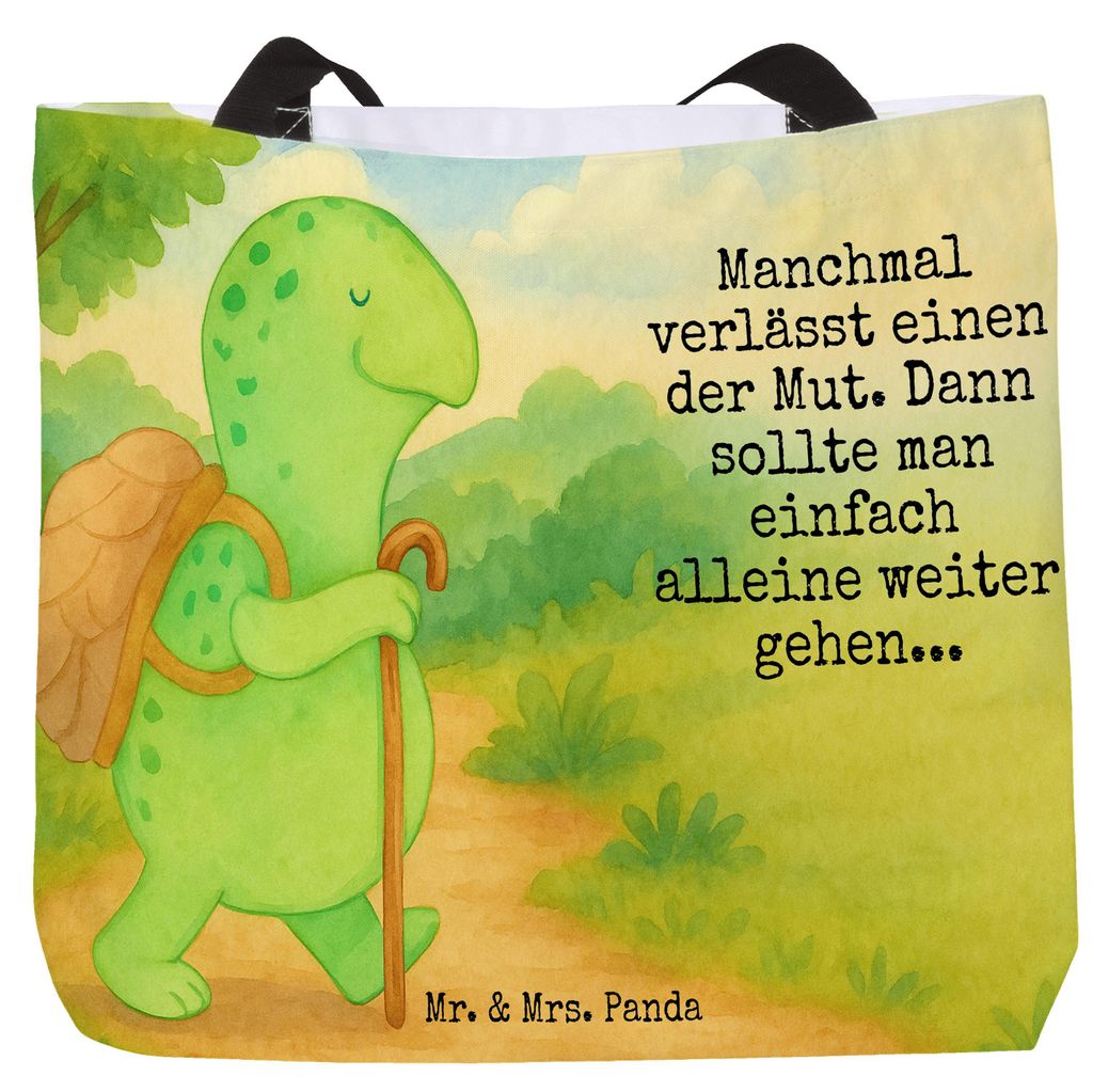 Mr. & Mrs. Panda Tote Bag Schildkröte Wanderer Design - Weiß - Geschenk, Tragetasche, Laptoptasche, Schildkröten, Rucksack, Reisetasche, Tasche,...