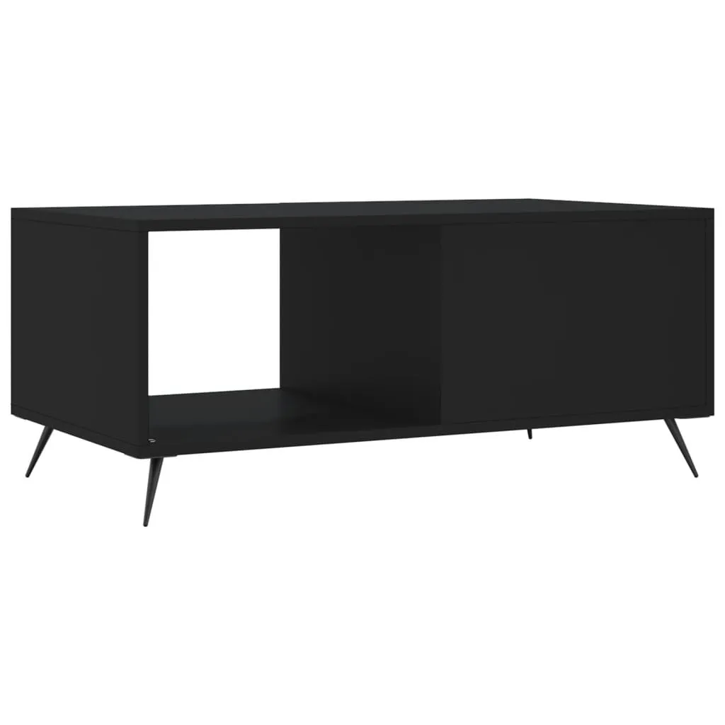 SYFAX Tavolino Salotto Nero 90x50x40 cm Legno Multistrato Robusto