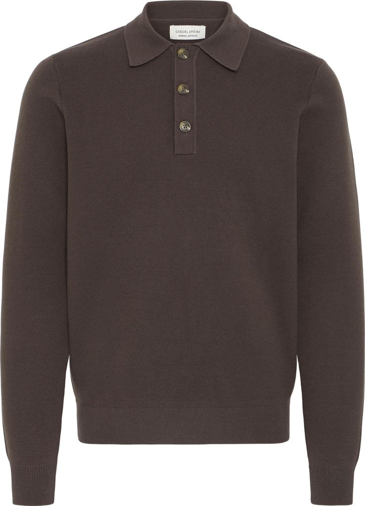 CASUAL FRIDAY Weiches Strickoberteil mit langen Ärmeln Knöpfen und Kragen Größe: S