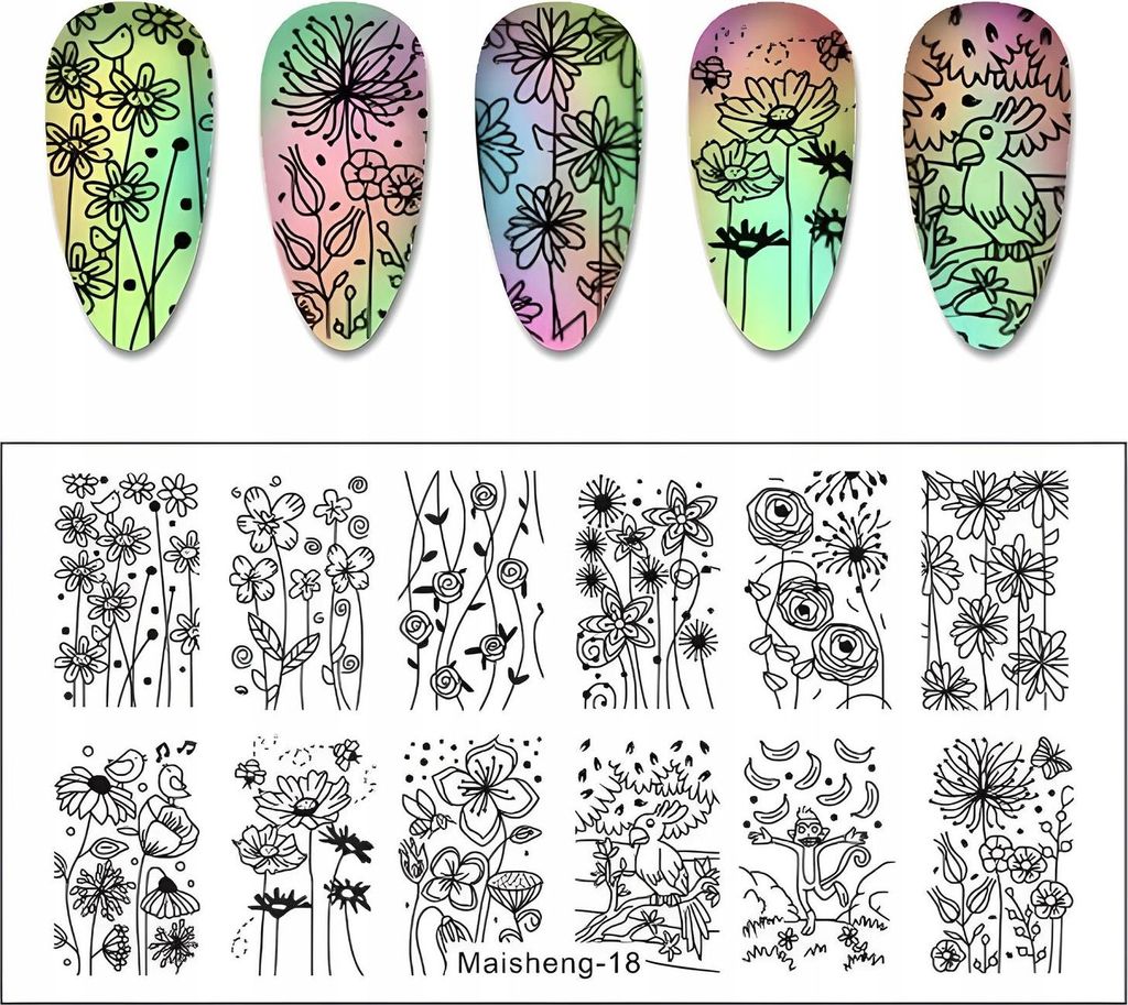 MaiSheng-18 Nagelkunst-Stempelplatte