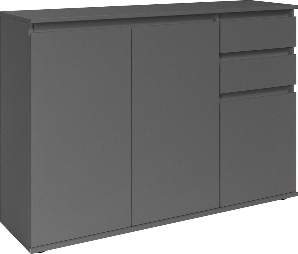 Sideboard Brest - 119x35x84cm - 3 Türen und 2 Schubladen - anthrazit