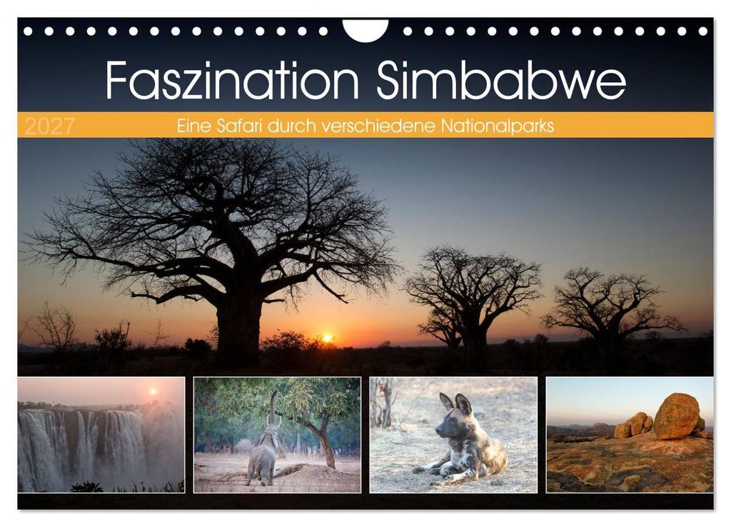 Faszination Simbabwe (Wandkalender 2027 DIN A4 quer), CALVENDO Monatskalender