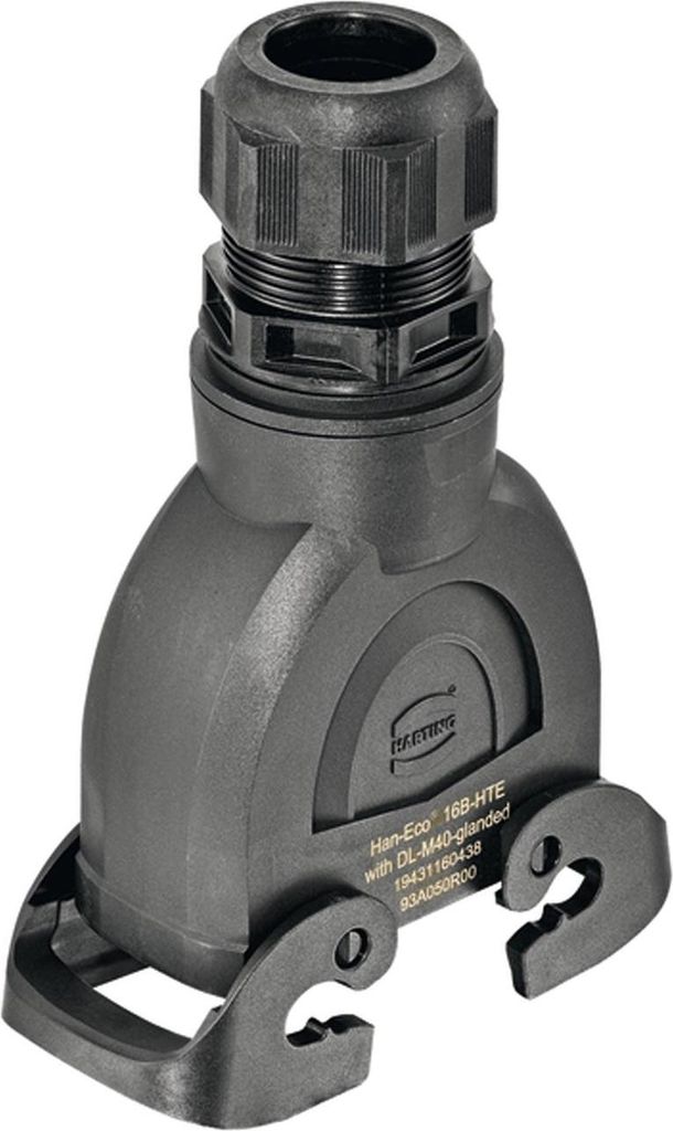 HARTING Han ECO 16B Tüllengehäuse mit Kabelverschraubung, 1xM40 gerader Kabelabgang, mit 2 Querbügeln - 1 Stück