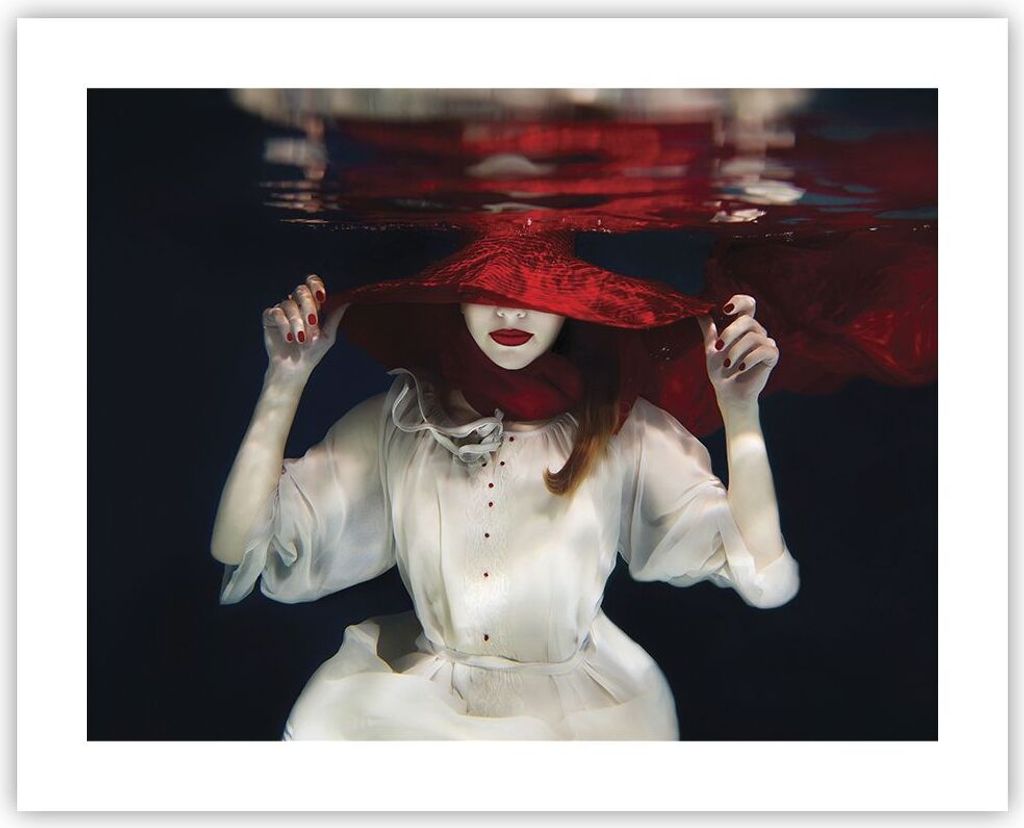 Poster - Poster ohne Rahmen - Mädchen Rot Hut - 50x40 cm - Wand Bild - Wanddeko - Wandbilder - Kunstposter - Wandposter - Bilder - Kunstdruck - Wa...