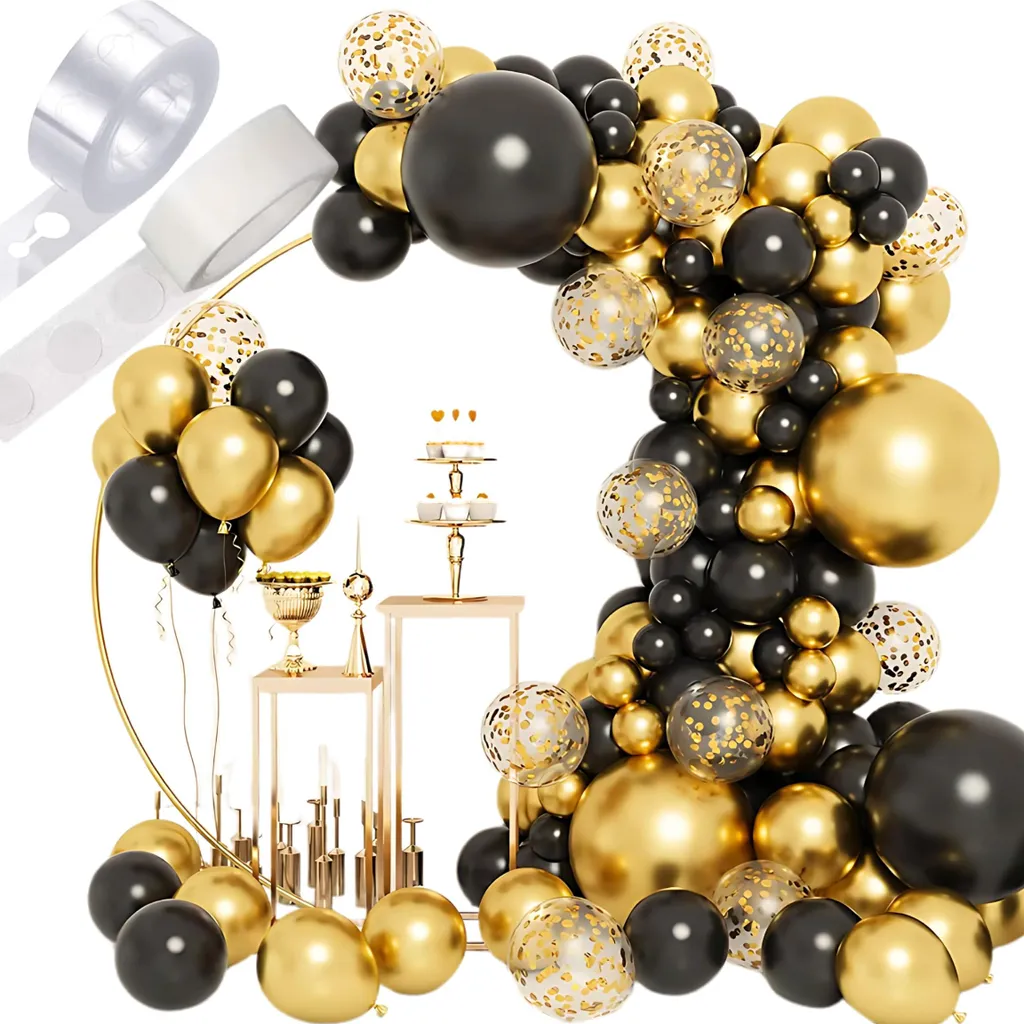 Guirlande de Ballons de Fête Or 121 pcs pour Bal de Promo et Mariages