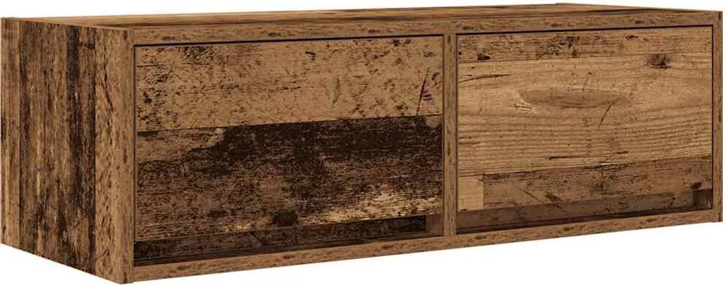 Supporto TV Basso 80x31x25,5 Legno Recupero - Soluzione Salvaspazio