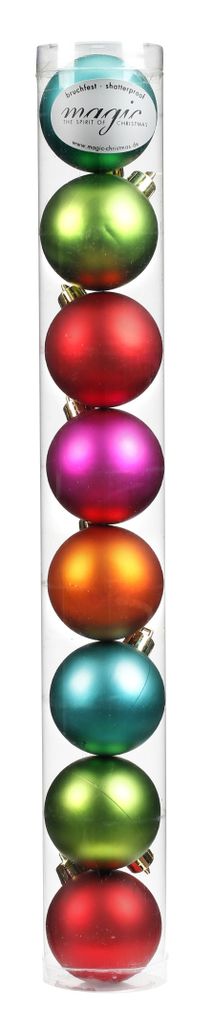 Weihnachtskugeln Kunststoff 6cm, 8 Stück, Farbe:Mille-Fiori Produktbild 
