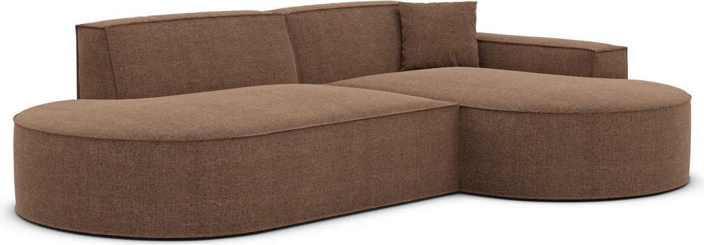 Strukturstoff L-Form Lounge Studio Sofa Brevia Braun Rechts