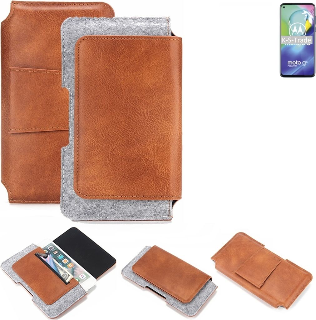 K-S-Trade Handyhülle Schutzhülle kompatibel mit Motorola Moto G8 Power Gürteltasche Holster Gürtel Tasche Smartphone Tasche Handy Hülle Polyur...