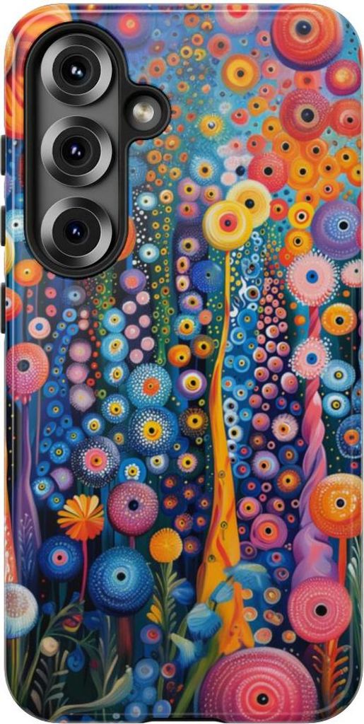 Lebhaftes abstraktes Blumenmuster – Hülle Kompatibel mit Samsung Galaxy S25
