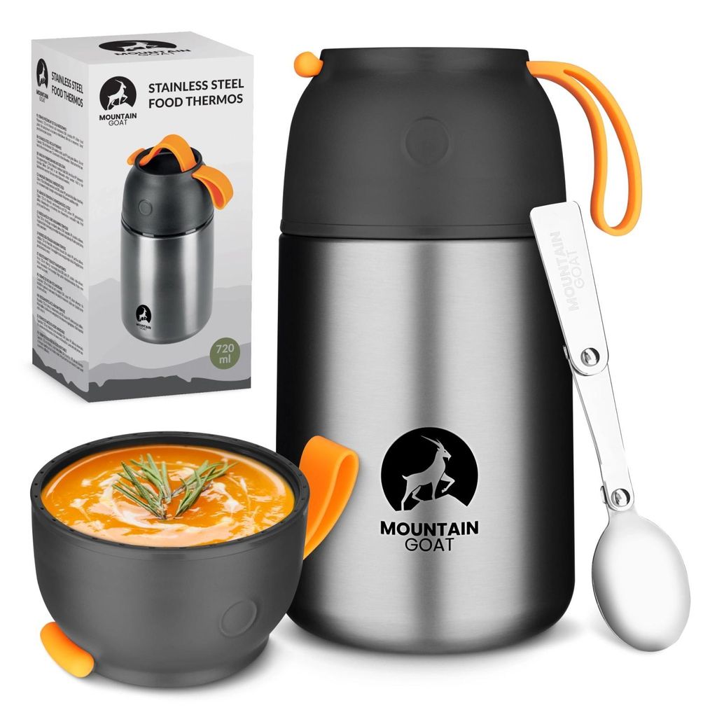 MOUNTAIN GOAT Thermobehälter 720 ml, Edelstahl, doppelwandig, auslaufsicher - edelstahl