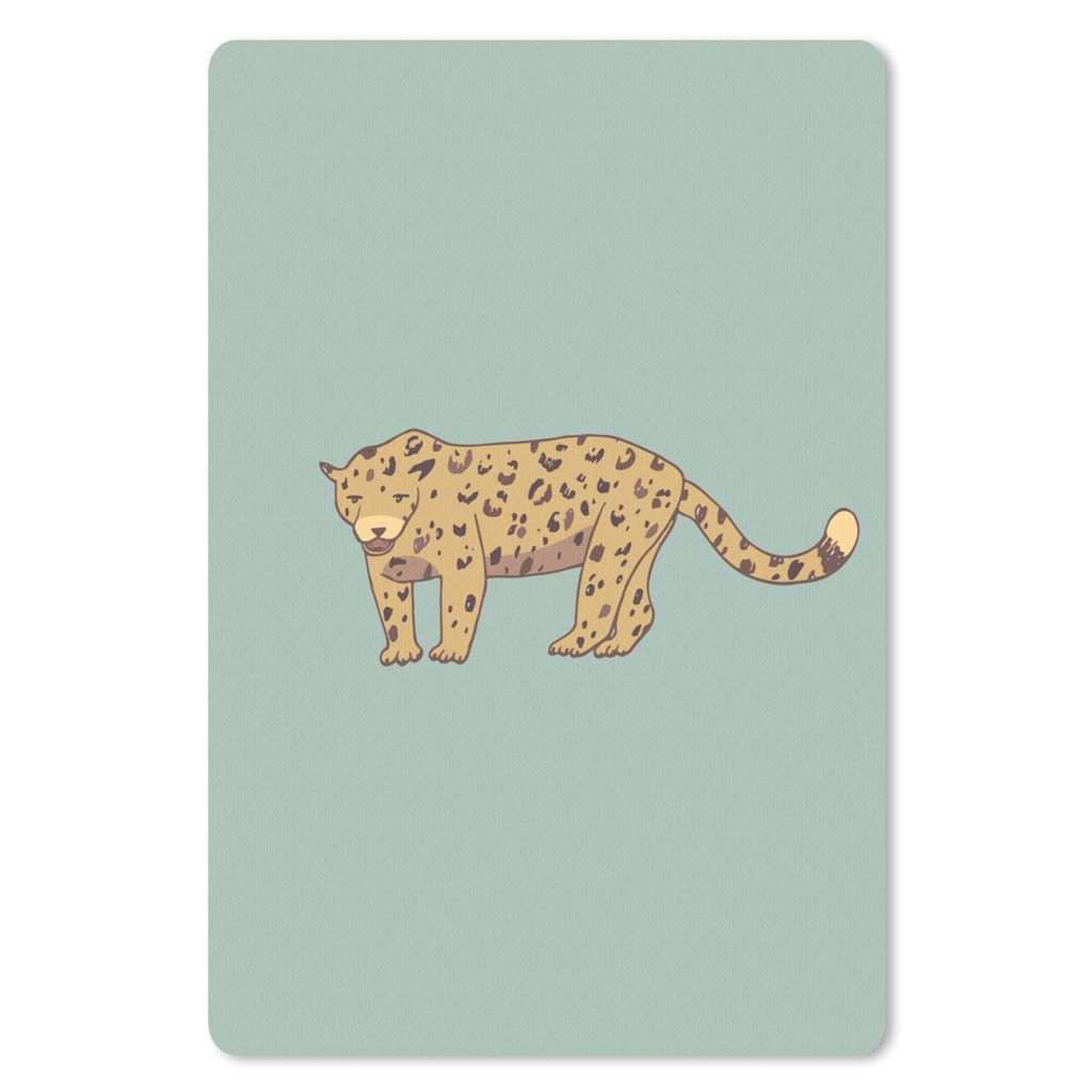 MuchoWow Mauspad Mousepad Leopard - Kinder - Grün - Jungen - Blau - Kinder 18x27 cm - Mousepads - Maus Mat - Pad - Mausunterlage