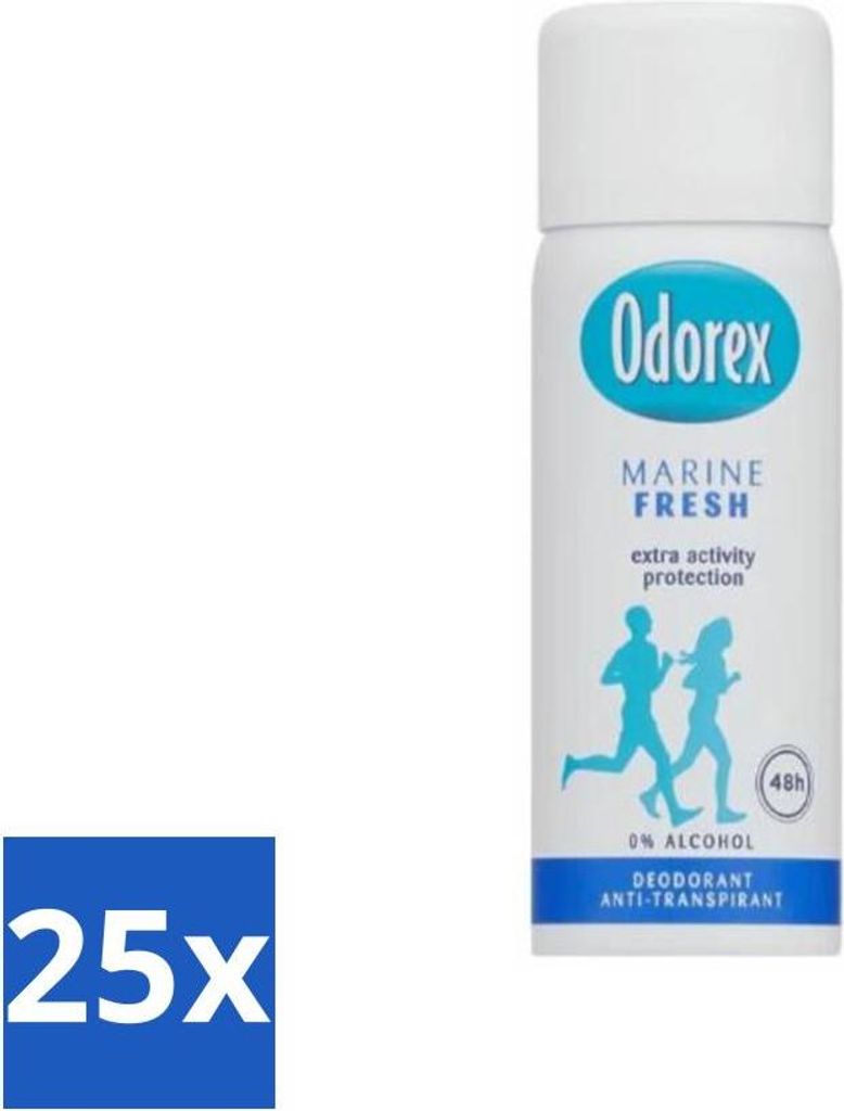 Odorex - Deodorant Spray - Mini Marine Fresh - Frisch & Kompakt - 50 ml - Vorteilspack - 25 Stücke
