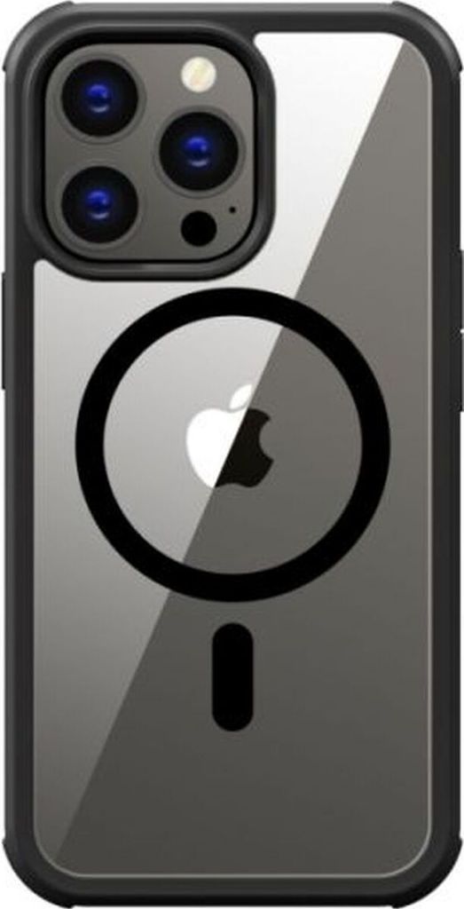 Valenta Full Cover iPhone 14 Pro Max MagSafe Hülle Gehärtetes Glas Backcover Stoßfest - Transparent / Schwarz