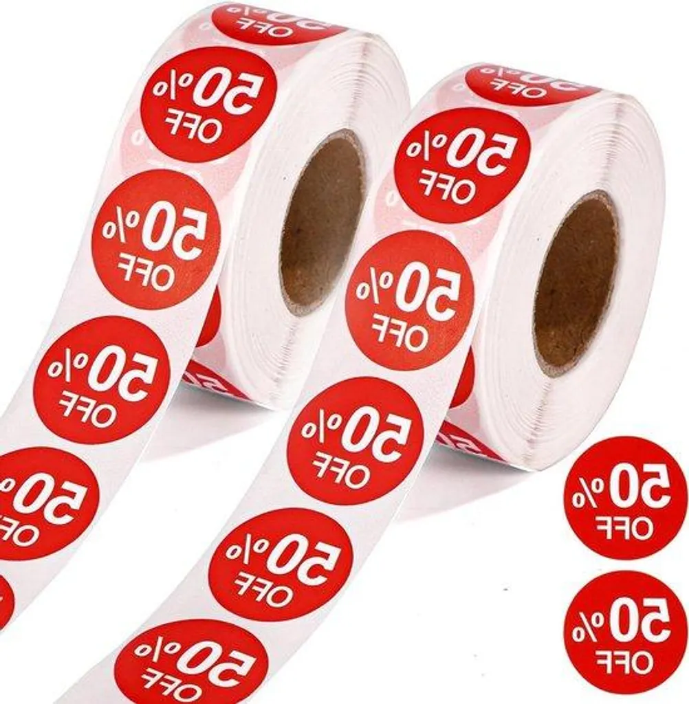 Autocollants pour affichage de prix et promotions en supermarché - 2 000 pcs
