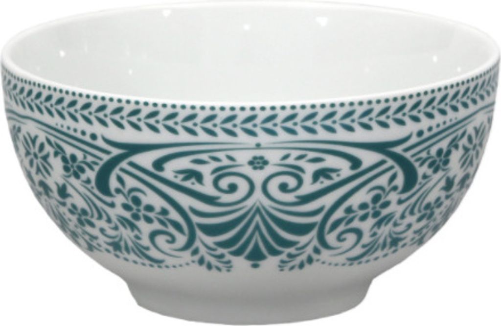 Thun 1794 Müslischale, tschechisches Porzellan, Spitze, petrol, 0,70 l, Thun