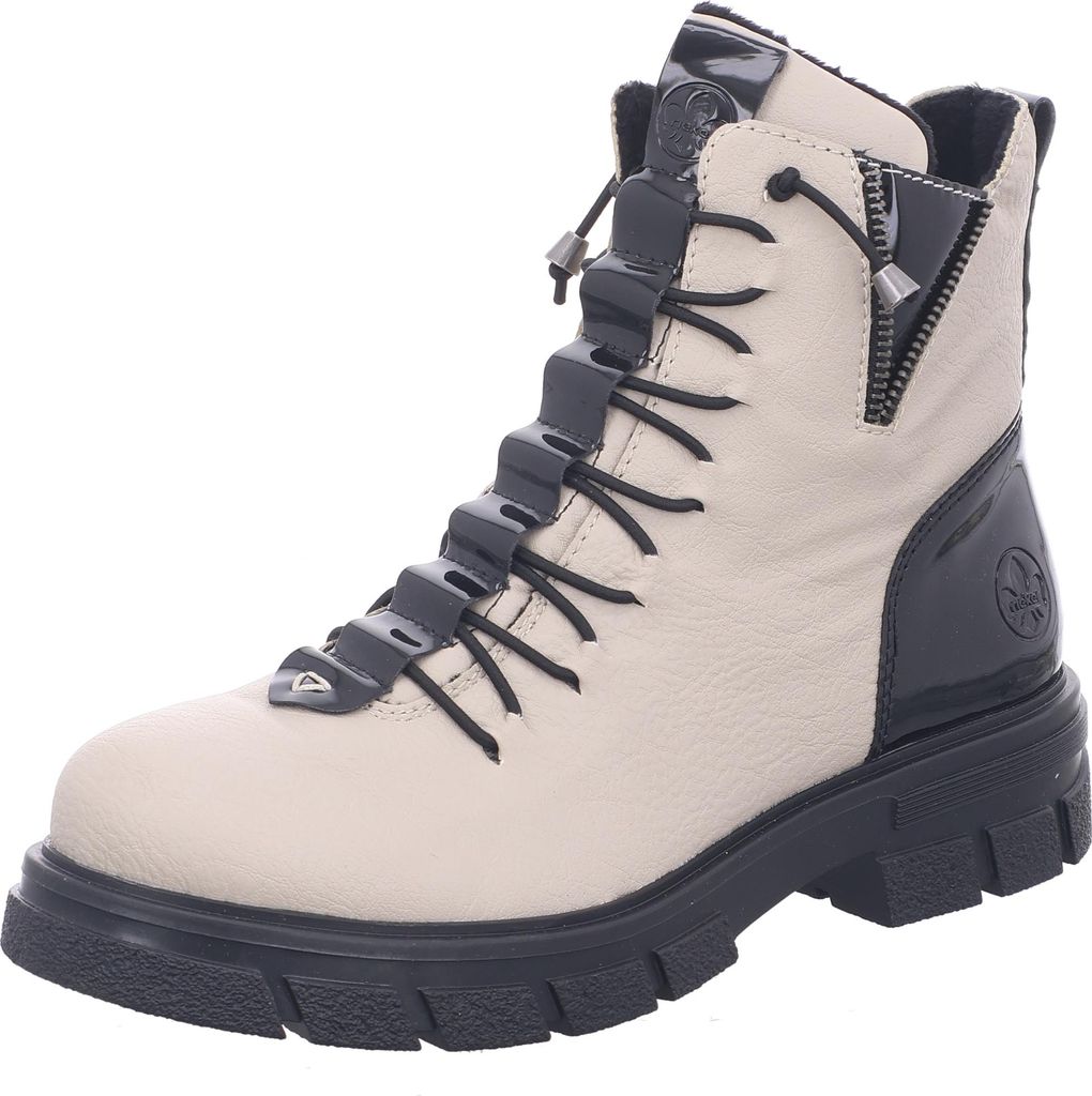 Rieker Z9152 Stiefeletten Crema/Schwarz Größe EU 39 Produktbild 