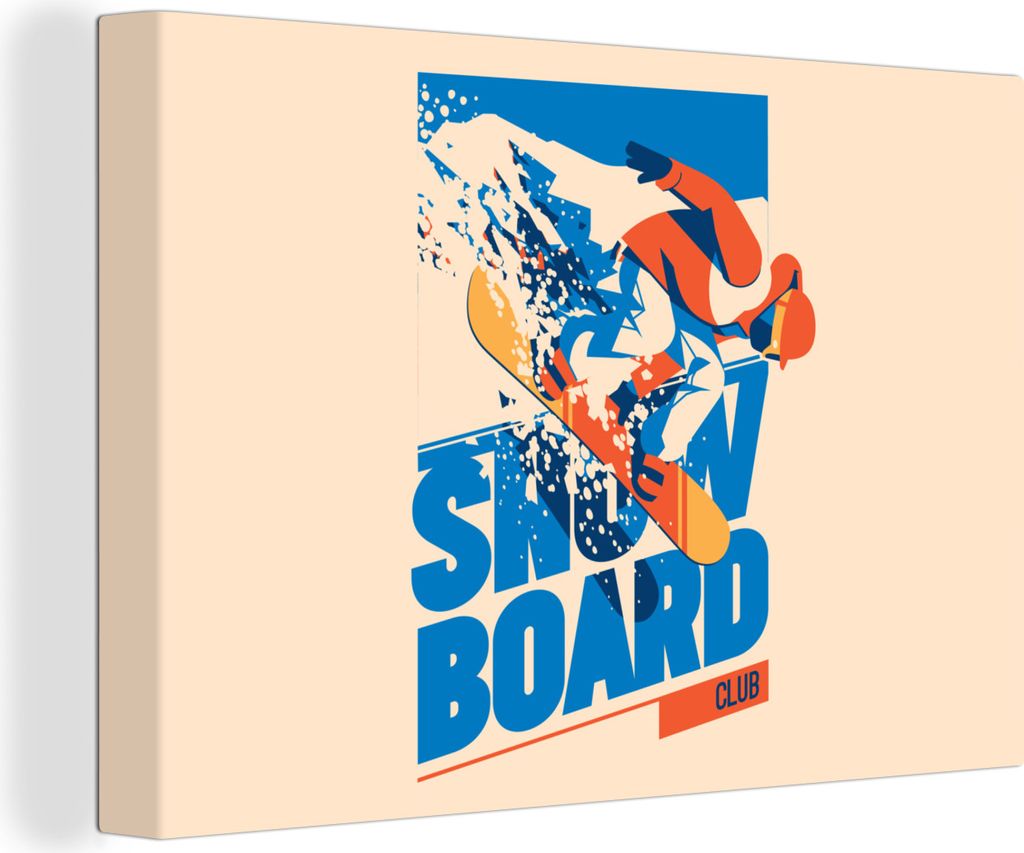 OneMillionCanvasses - Leinwandbilder - 140x90 cm, Snowboard Club' - Sprichwörter - Zitate - Schnee, Wandbilder Kunstdruck Wanddekoration - Foto ...