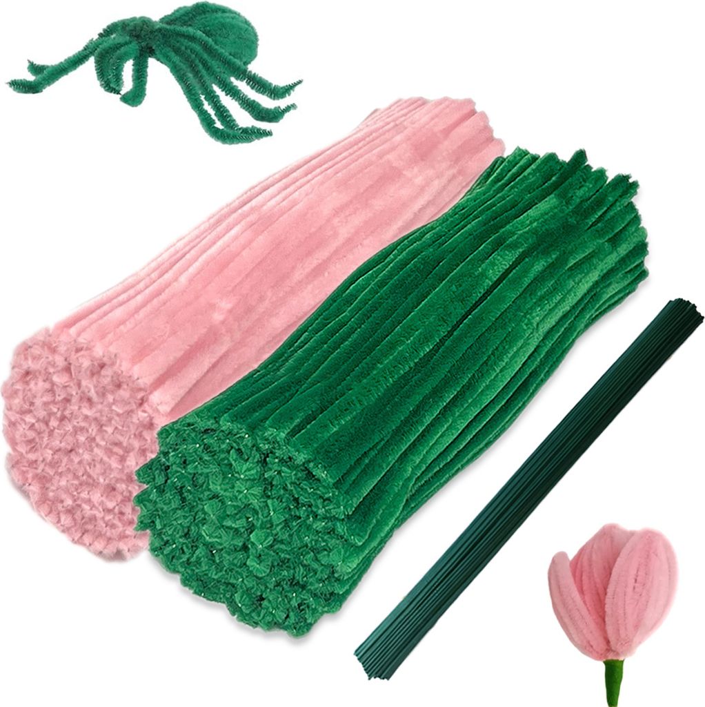 Pfeifenreiniger-Set aus Chenille-Stielen, Oster-Fuzzy-Sticks, Pfeifenreiniger in Großpackung für Kunst und Handwerk, Heimdekoration
