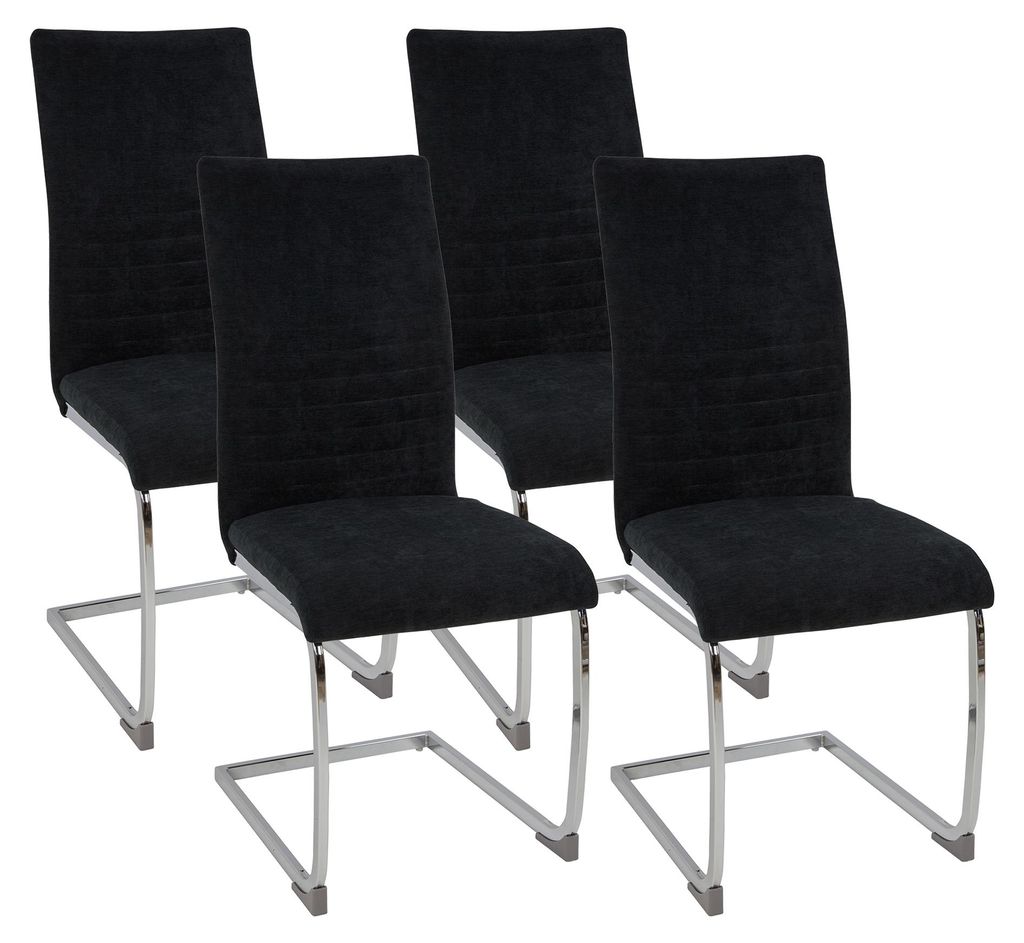 Freischwinger Stühle 4er Set LUGANO, Schwarz - Produktbild 