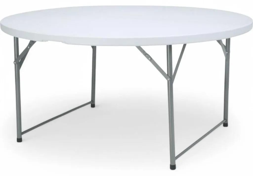 Grande table de réception pliante grise en acier pour terrasse et balcon