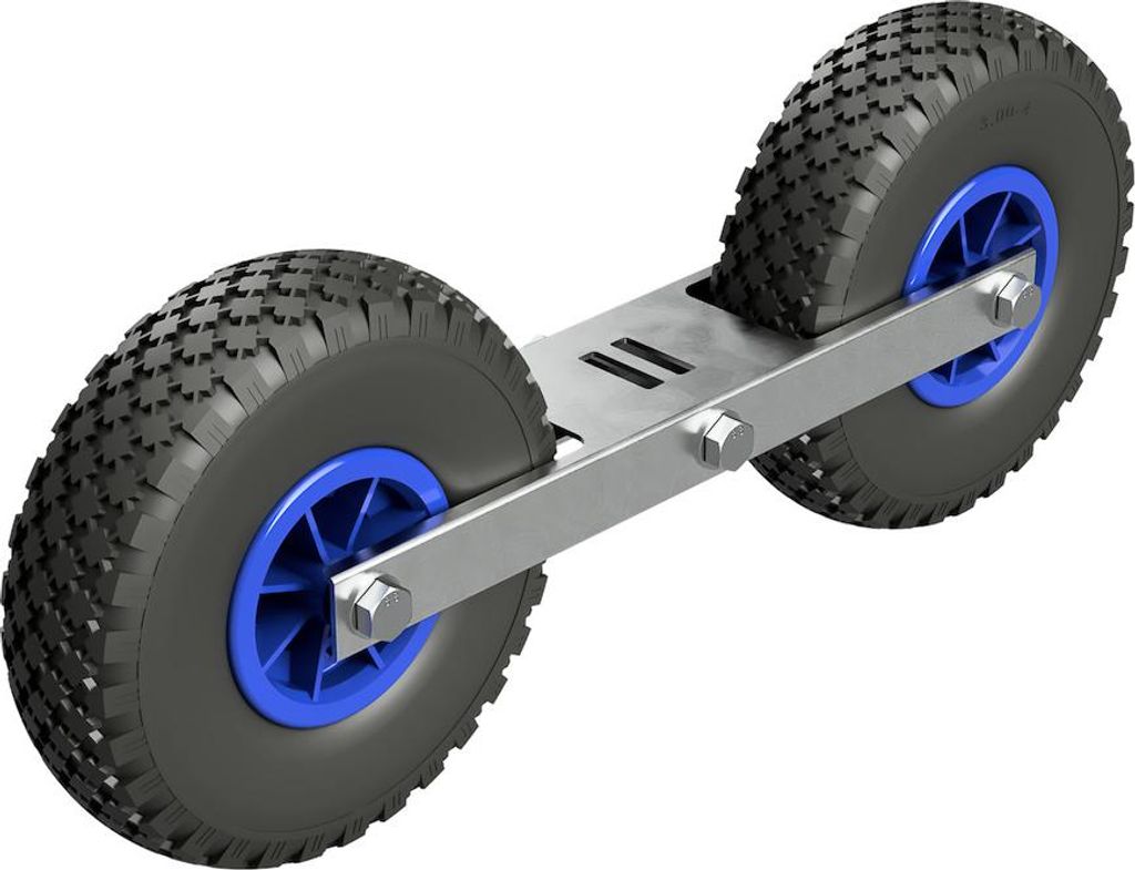 Abrollvorrichtung Pendelrollen Sliphilfe Bootstrailer PolyurethanReifen SUPROD RKDO3-260-PU, Ø 260 mm, schwarz/blau