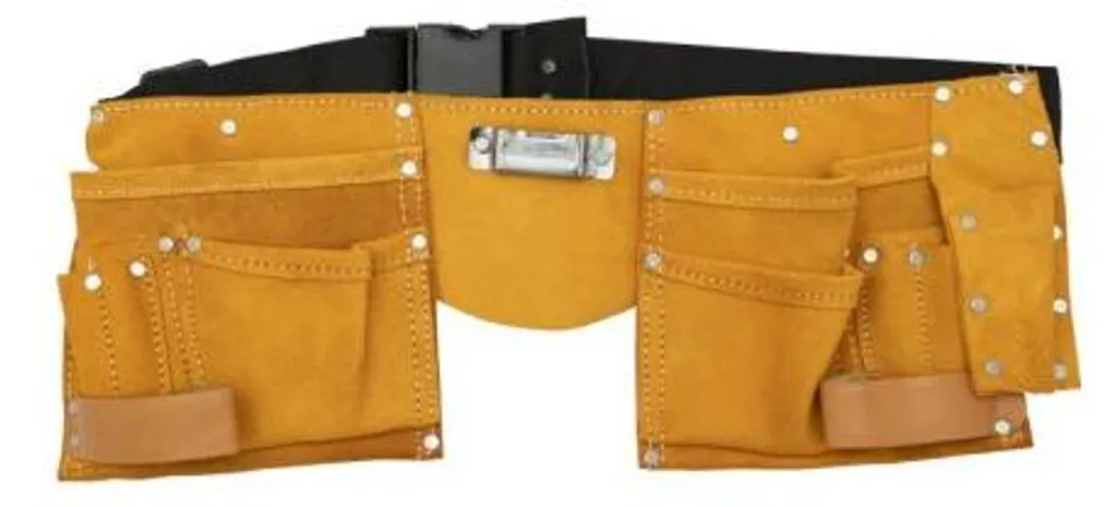 Lanière cuir pour ceinture porte-outils robuste pour artisan et charpentier