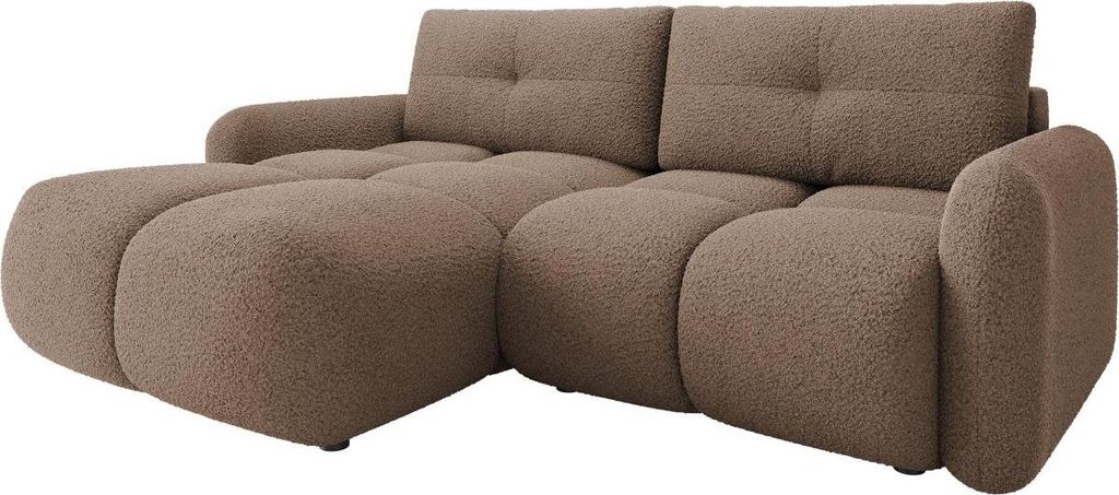 MIRJAN24 Ecksofa Sandy, Wohnzimmmer L-Form mit Schlaffunktion und Bettkasten (Farbe: Lambi 04)