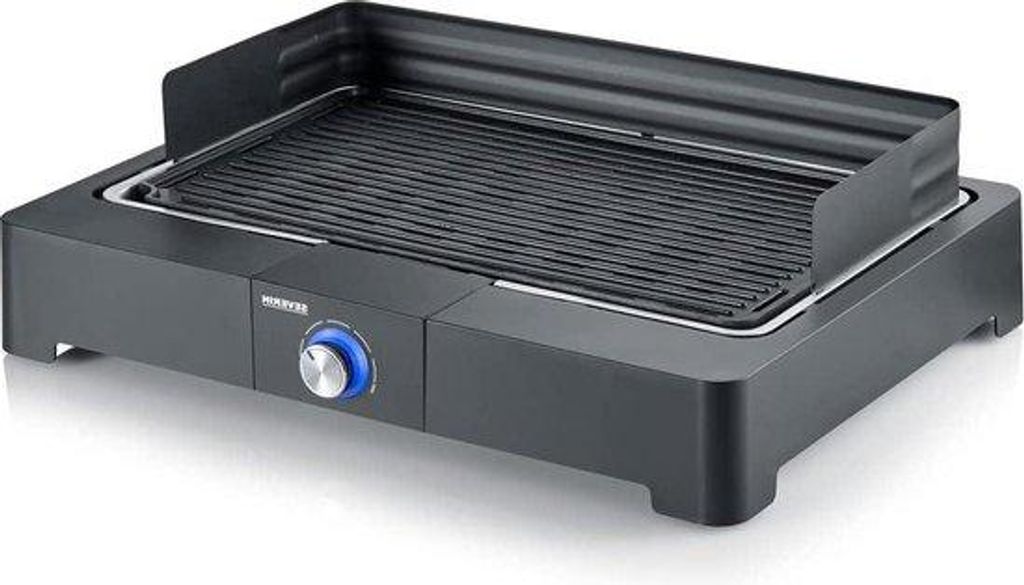 Elektrischer Tischgrill mit Aluminium-Grillplatte, schnell einsetzen, für Balkon, schwarz, ohne Verbrennungsgefahr.
